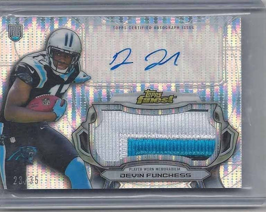 DEVIN FUNCHESS 2015 FINEST PULSAR REFRACTOR JUMBO 3 COLOR PATCH AUTO RC #D 23/35
