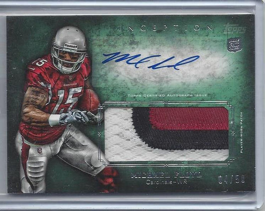 MICHAEL FLOYD 2012 TOPPS INCEPTION GREEN RPA 3 COLOR PATCH AUTO RC #D 4/50