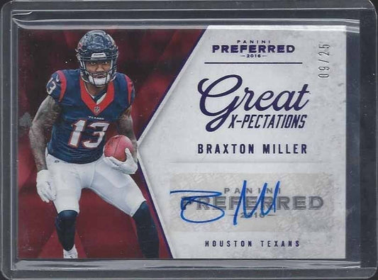 BRAXTON MILLER 2016 PANINI PREFERRED GREAT X-PECTATIONS TEXANS AUTO RC #D /25
