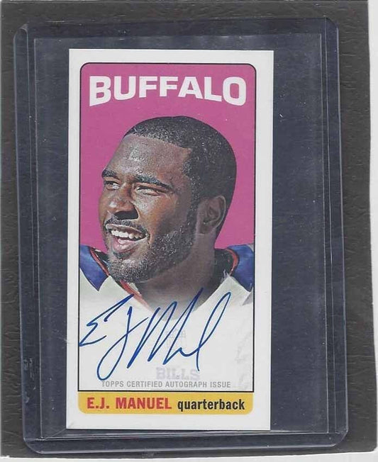 E.J. MANUEL 2013 TOPPS TALL BOY ON CARD ROOKIE AUTO RC #19