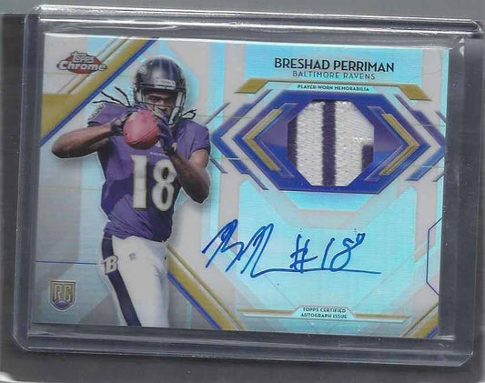 BRESHAD PERRIMAN 2015 TOPPS CHROME RPA REFRACTOR ROOKIE PATCH AUTO RC #D /50