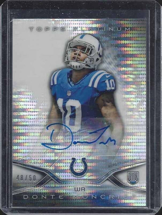 DONTE MONCRIEF 2014 TOPPS PLATINUM PULSAR REFRACTOR ROOKIE AUTO RC #D 48/50