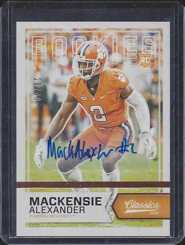 MACKENSIE ALEXANDER 2016 CLASSICS BRONZE VIKINGS CLEMSON ROOKIE AUTO RC #D 29/49