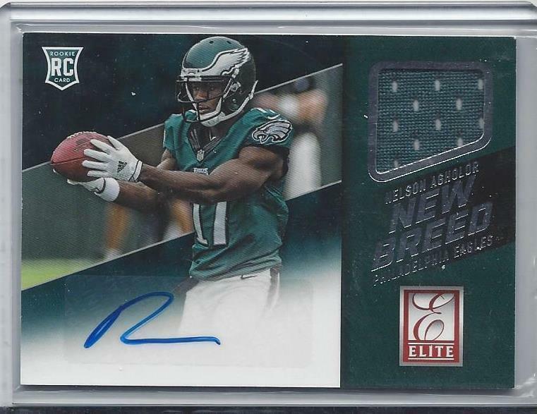 NELSON AGHOLOR 2015 ELITE NEW BREED EAGLES ROOKIE JERSEY AUTO RC