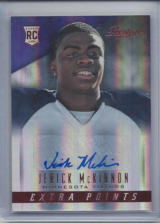 JERICK McKINNON 2014 PRESTIGE EXTRA POINTS RED VIKINGS AUTO RC #250