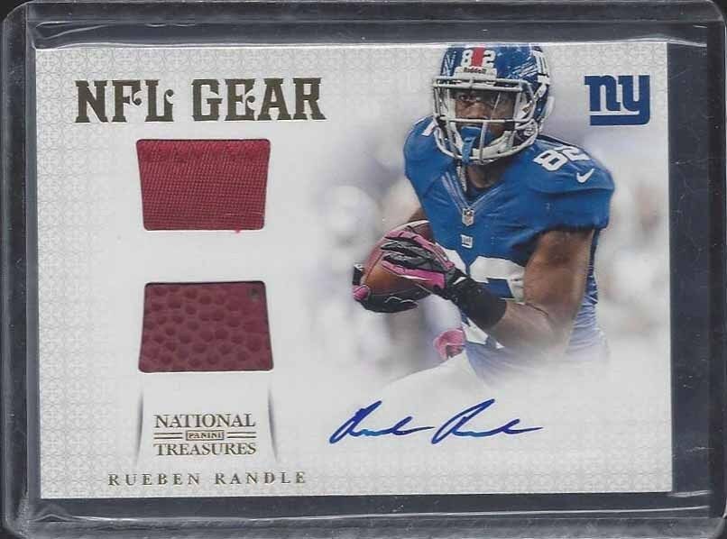 RUEBEN RANDLE 2012 NATIONAL TREASURES NFL GEAR PRIME DUAL PATCH AUTO RC #D /15