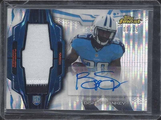 BISHOP SANKEY 2014 FINEST PULSAR REFRACTOR RPA 2 CLR JUMBO PATCH AUTO RC #D 9/25