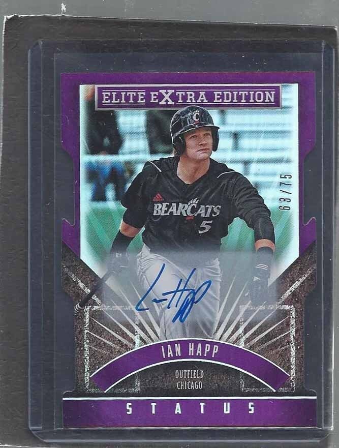 IAN HAPP 2015 ELITE EXTRA EDITION STATUS PURPLE DIE CUT ONCARD PROSPECT AUTO /75