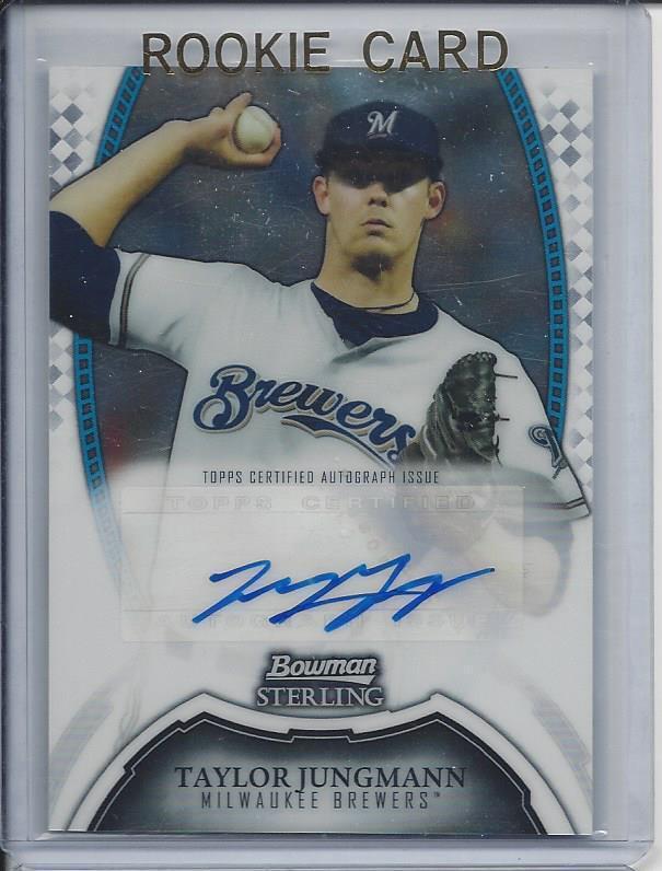 TAYLOR JUNGMANN 2011 BOWMAN STERLING BREWERS PROSPECT ON CARD AUTO