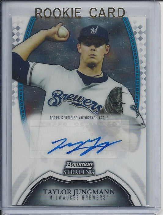 TAYLOR JUNGMANN 2011 BOWMAN STERLING BREWERS PROSPECT ON CARD AUTO