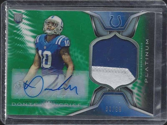 DONTE MONCRIEF 2014 TOPPS PLATINUM RPA GREEN REFRACTOR ROOKIE PATCH AUTO RC /99
