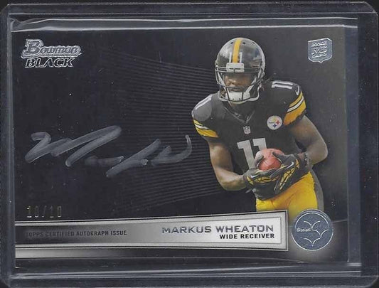 MARKUS WHEATON 2013 BOWMAN BLACK SILVER INK ON CARD ROOKIE AUTO RC #D 10/10