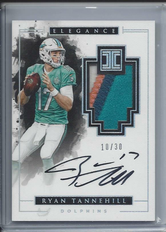 RYAN TANNEHILL 2016 IMPECCABLE ELEGANCE 4 COLOR PATCH ON CARD AUTO #D 10/30