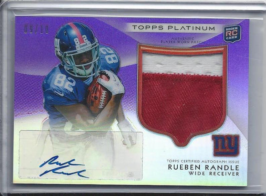 RUEBEN RANDLE 2012 TOPPS PLATINUM PURPLE REFRACTOR RPA 2 COLOR PATCH AUTO RC /10