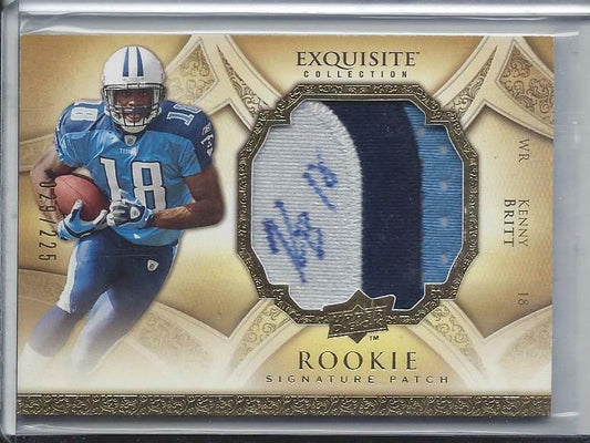 KENNY BRITT 2009 EXQUISITE JUMBO 3 COLOR PATCH RPA AUTO RC #D /225