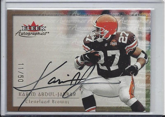 KARIM ABDUL-JABBAR 2000 FLEER AUTOGRAPHICS GOLD ON CARD AUTO #D /50