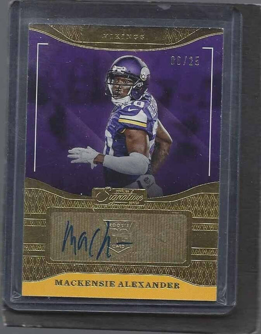 MACKENSIE ALEXANDER 2016 DONRUSS SIGNATURE SERIES GOLD ROOKIE AUTO RC #D 6/25