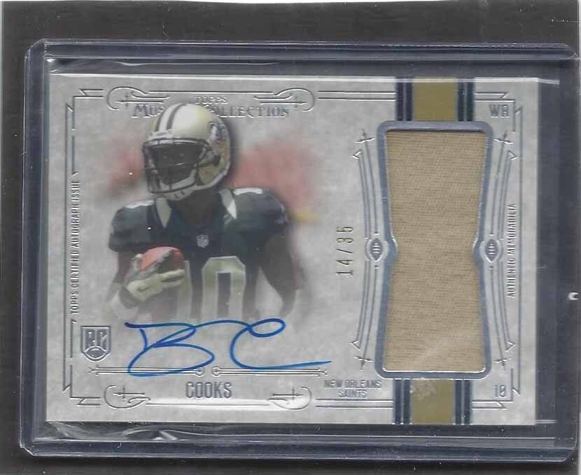 1/1 BRANDIN COOKS 2014 TOPPS MUSEUM RPA JUMBO PATCH AUTO RC #D 14/35 JERSEY #14!