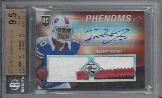 ROBERT WOODS 2013 LIMITED PHENOMS DUAL PATCH AUTO RC /199 BGS 9.5 10 AU POP 1/1