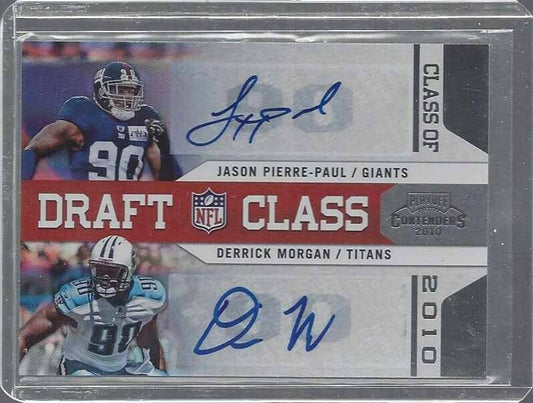 JASON PIERRE PAUL DERRICK MORGAN 2010 CONTENDERS DRAFT CLASS DUAL AUTO RC #D /10
