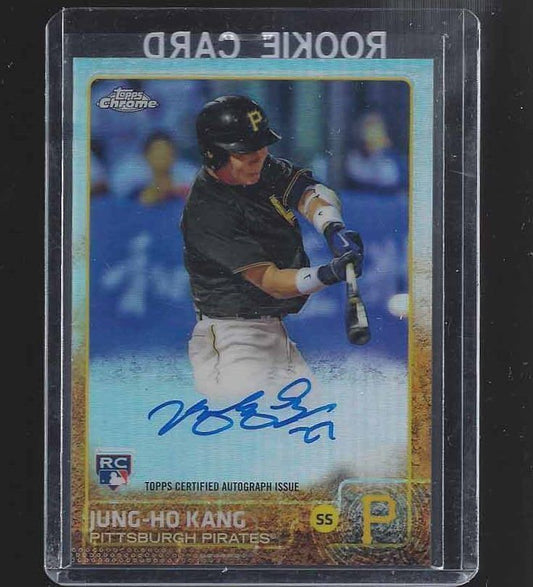 JUNG HO KANG 2015 TOPPS CHROME PIRATES ROOKIE REFRACTOR ON CARD AUTO RC #D /499