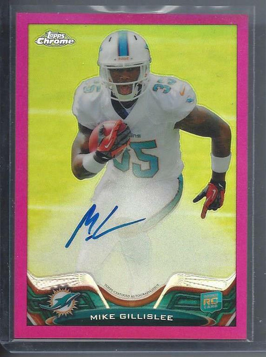 MIKE GILLISLEE 2013 TOPPS CHROME BCA PINK REFRACTOR ON CARD AUTO RC #D 38/75