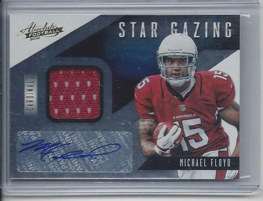 MICHAEL FLOYD 2012 ABSOLUTE STAR GAZING CARDINALS ROOKIE JERSEY AUTO RC #D /49