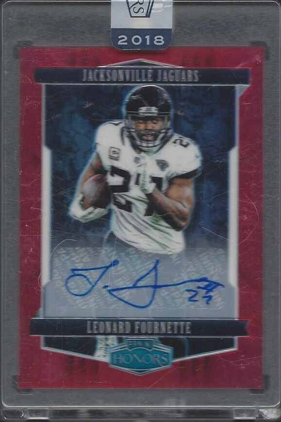 LEONARD FOURNETTE 2018 PANINI HONORS RED HOLO PRIZM AUTO #D 5/5