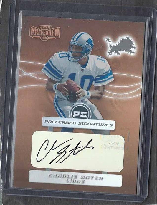 CHARLIE BATCH 2001 PLAYOFF PREFERRED SIGNATURES LIONS AUTO