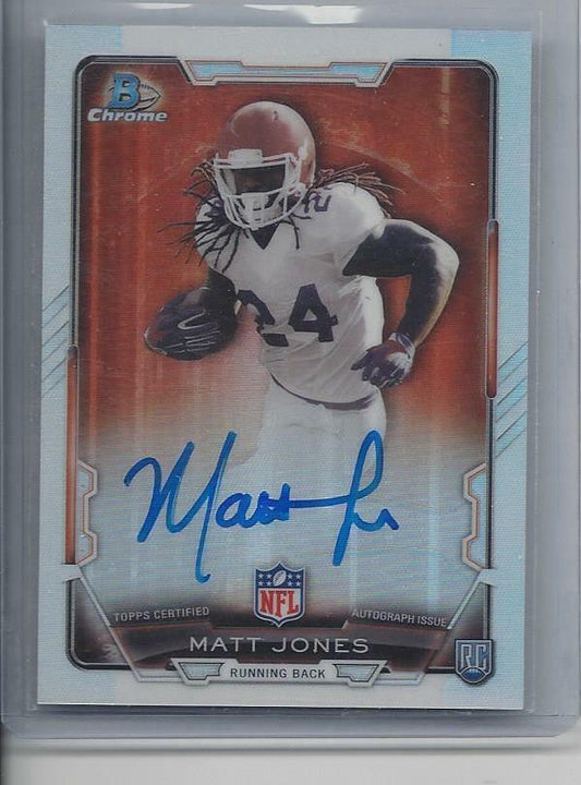 MATT JONES 2015 BOWMAN CHROME REFRACTOR REDSKINS FLORIDA ON CARD AUTO RC