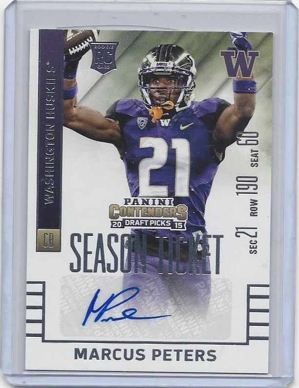 MARCUS PETERS 2015 CONTENDERS DRAFT PICKS SEASON TICKET SSP VARIATION AUTO RC