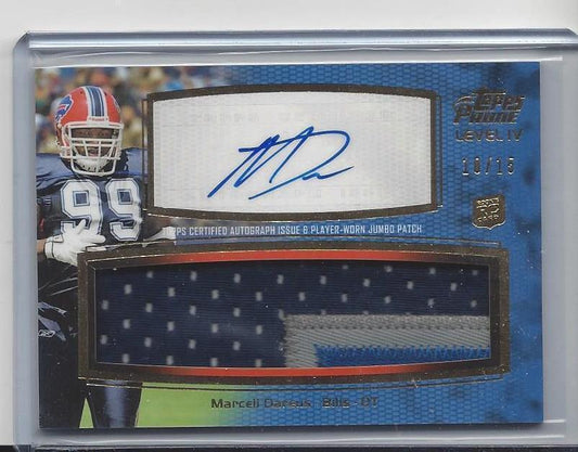 MARCELL DAREUS 2011 TOPPS PRIME LEVEL 4 JUMBO 3 COLOR PATCH AUTO RC #D 10/15