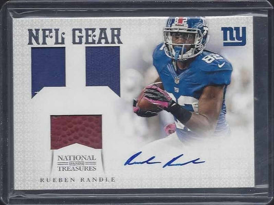 RUEBEN RANDLE 2012 NATIONAL TREASURES NFL GEAR TRIPLE JERSEY BALL AUTO RC #D /25