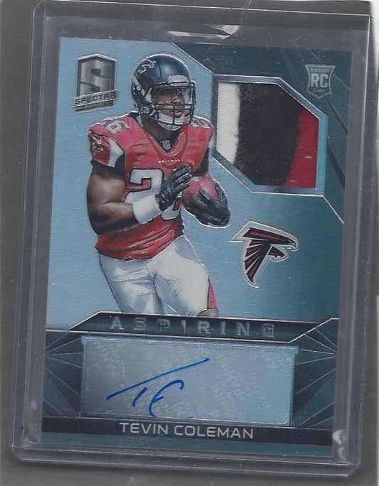 TEVIN COLEMAN 2015 SPECTRA ASPIRING FALCONS ROOKIE PATCH AUTO RC #D /99