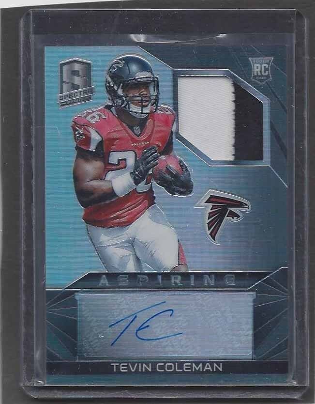 TEVIN COLEMAN 2015 SPECTRA ASPIRING FALCONS ROOKIE PATCH AUTO RC #D /99