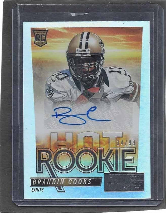 BRANDIN COOKS 2014 HOT ROOKIES PATRIOTS HOT ROOKIE AUTO RC #D 34/99