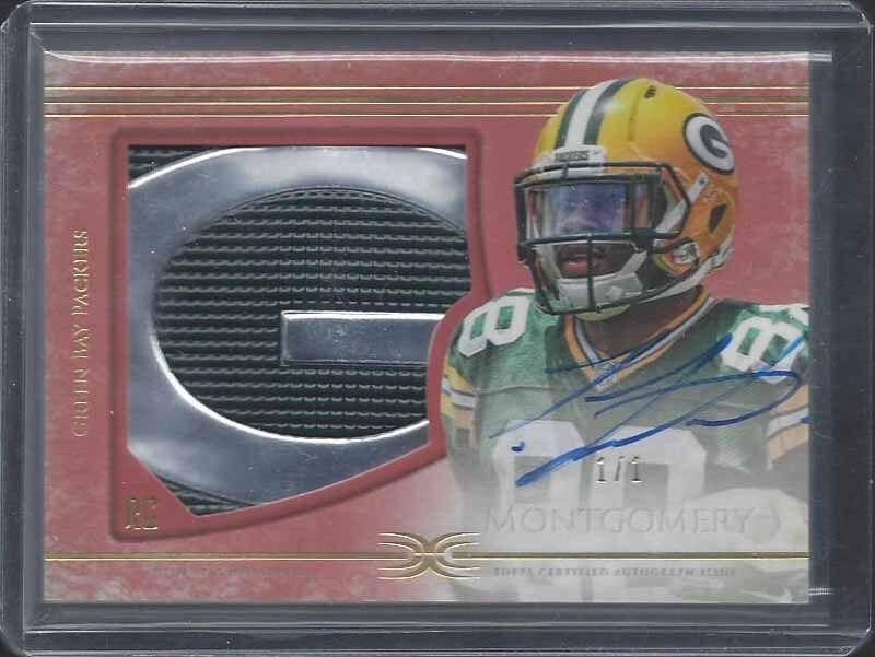 TY MONTGOMERY 2015 TOPPS DEFINITIVE RED PACKERS LOGO PATCH AUTO RC TRUE #D 1/1