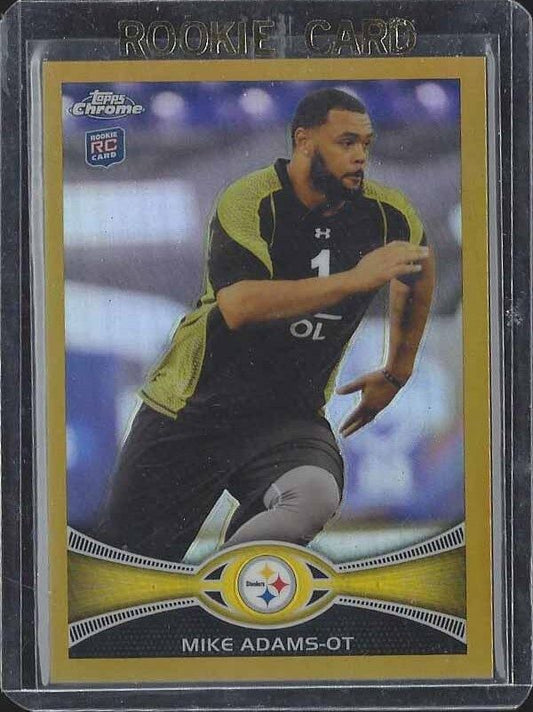MIKE ADAMS 2012 TOPPS FINEST GOLD REFRACTOR STEELERS ROOKIE RC #D 29/50
