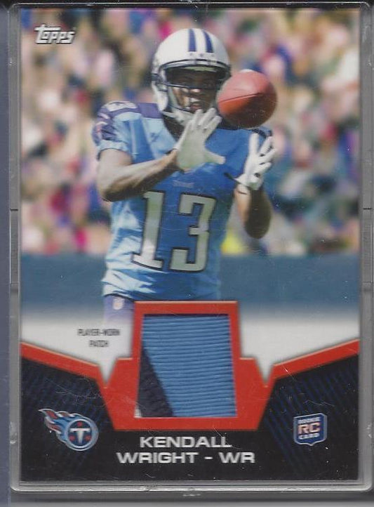 KENDALL WRIGHT 2012 TOPPS 3 COLOR TITANS PATCH RC