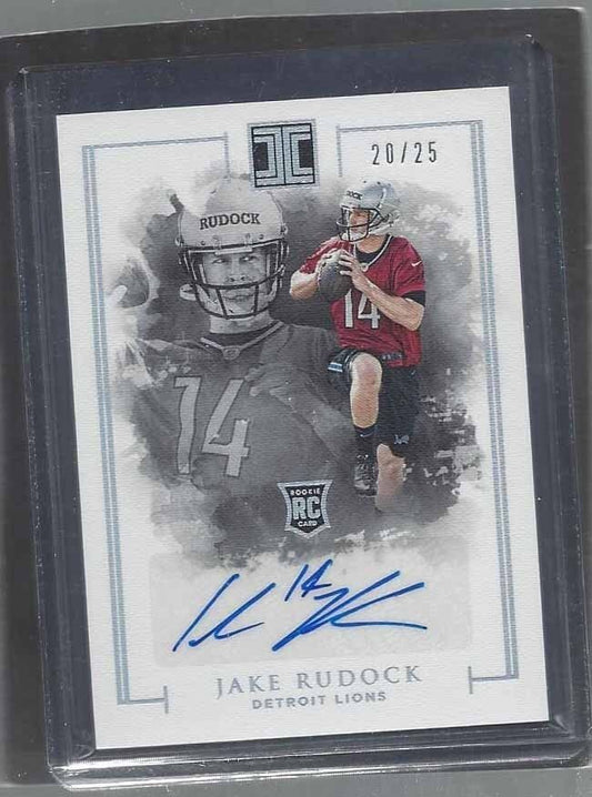 JAKE RUDOCK 2016 PANINI IMPECCABLE SILVER LIONS ROOKIE AUTO RC #D 20/25
