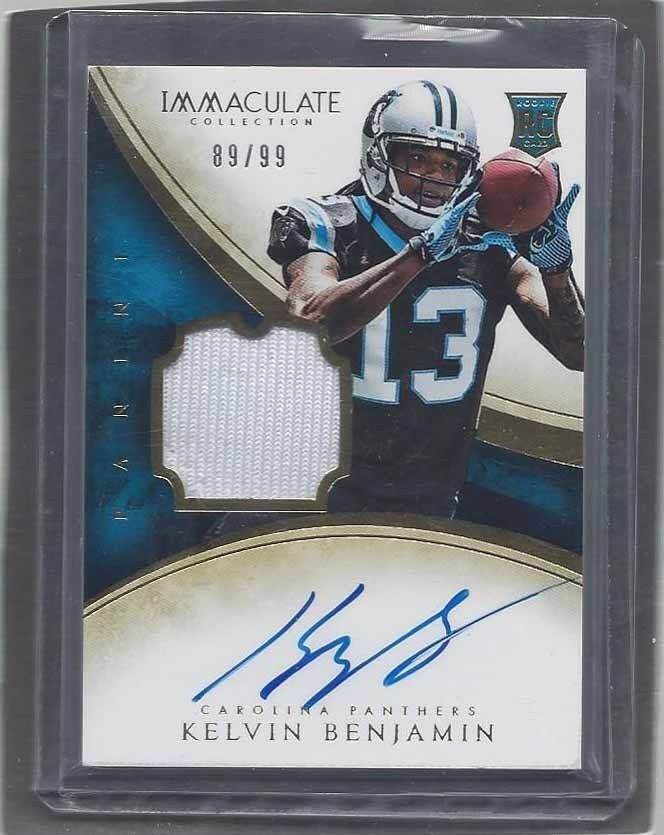 KELVIN BENJAMIN 2014 IMMACULATE RPA ROOKIE PATCH ON CARD AUTO RC #D 89/99