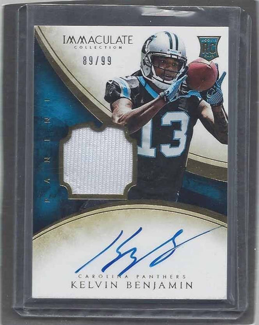 KELVIN BENJAMIN 2014 IMMACULATE RPA ROOKIE PATCH ON CARD AUTO RC #D 89/99