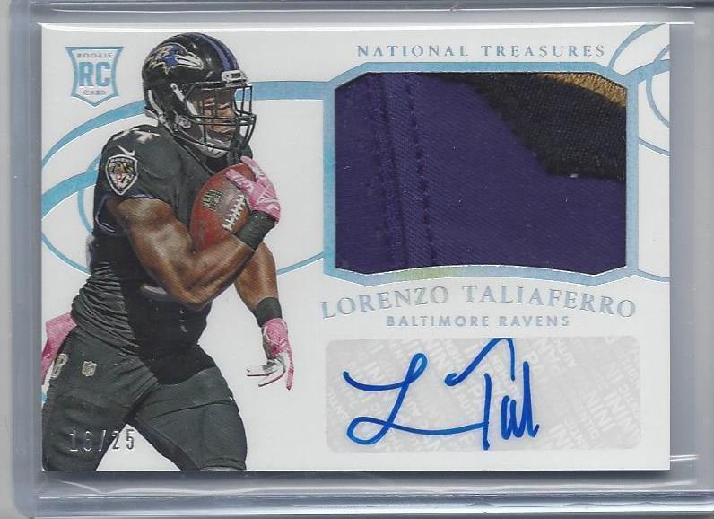 LORENZO TALIAFERRO 2014 NATIONAL TREASURES CENTURY SILVER RPA PATCH AUTO RC /25