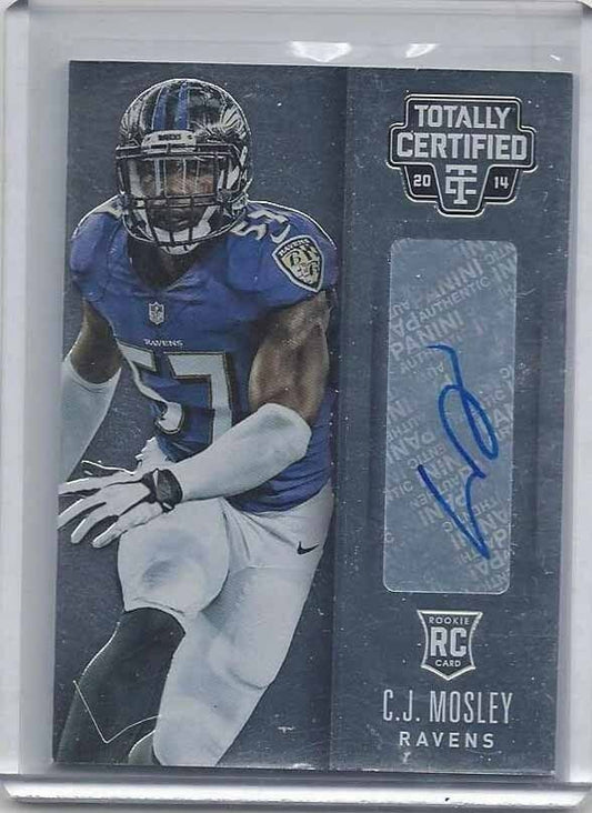 C.J. MOSLEY 2014 TOTALLY CERTIFIED ROOKIE RAVENS AUTO RC #106