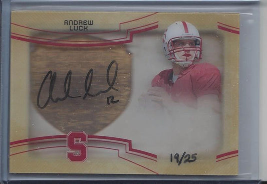 ANDREW LUCK 2013 UD EXQUISITE DIMENSIONS SHADOW BOX ON CARD AUTO #D 19/25