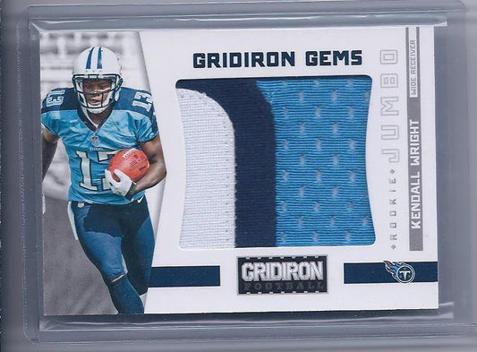 KENDALL WRIGHT 2012 GRIDIRON GEAR GEMS JUMBO 3 COLOR PATCH RC #D 36/49