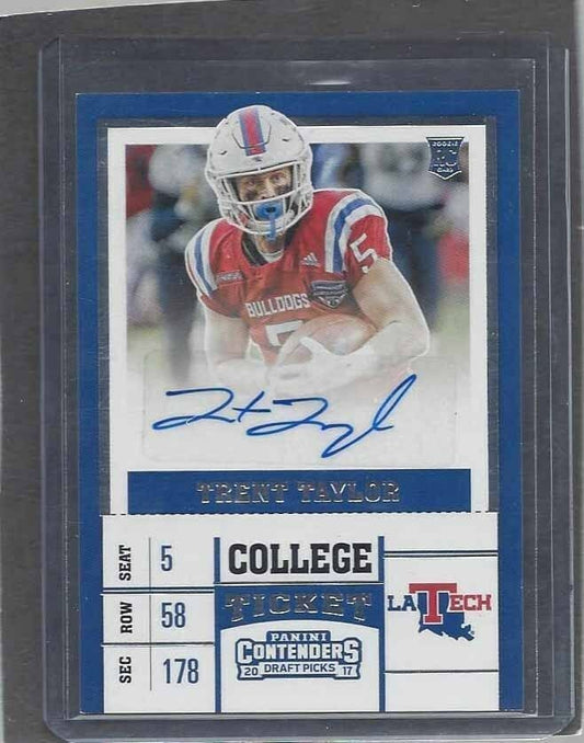 TRENT TAYLOR 2017 CONTENDERS DRAFT PICKS COLLEGE TICKET ROOKIE AUTO RC #258