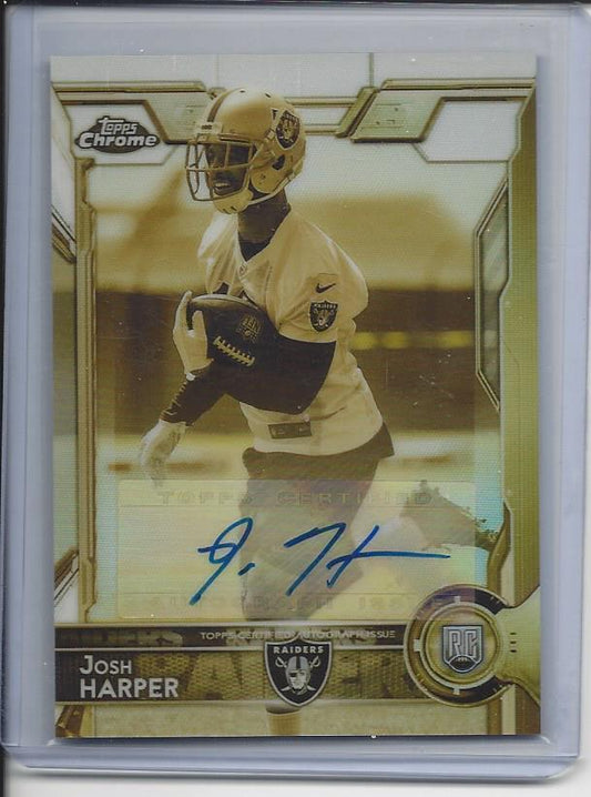 JOSH HARPER 2015 TOPPS CHROME GOLD SEPIA REFRACTOR RAIDERS AUTO RC #D 52/100