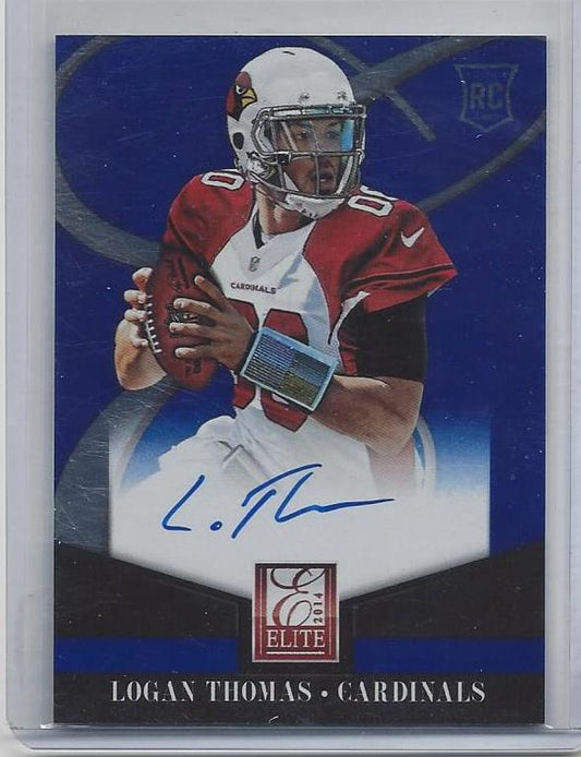 LOGAN THOMAS 2014 ELITE CARDINALS ROOKIE ON CARD AUTO RC #13