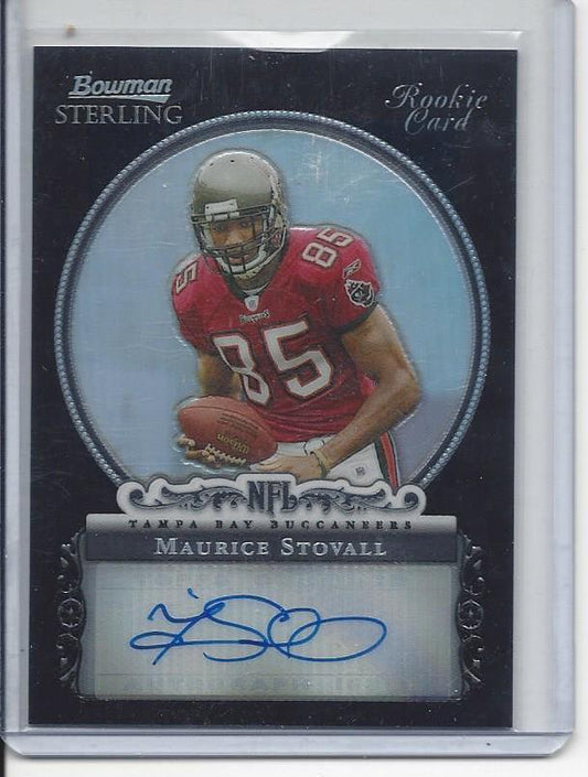 MAURICE STOVALL 2006 BOWMAN STERLING BLACK REFRACTOR NOTRE DAME AUTO RC #D 6/25